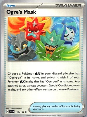 Ogre's Mask 118/131 UC Prismatic Evolutions Pokemon Near Mint
