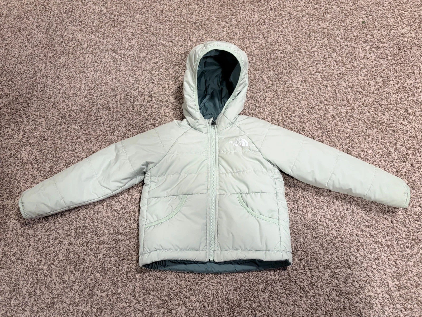 The North Face Size 2T Kids Perrito Reversible Hooded Down Puffer Jacket