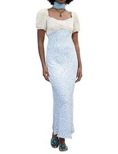 RIXO Sardinia Dress Size AU 12 US 8 NWT Daisy Chain Midi Blue Crochet