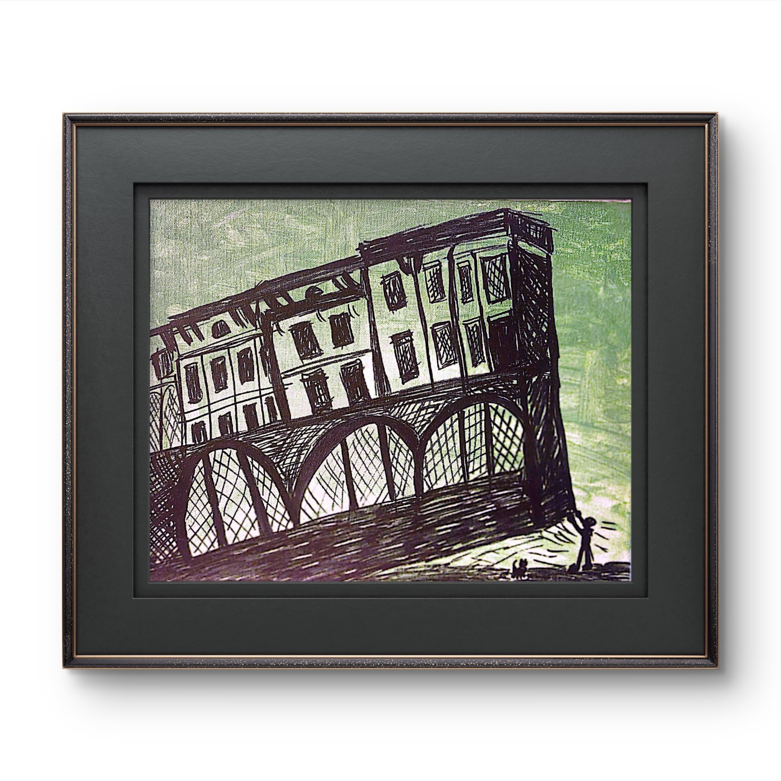 Where's My Cat – Whimsical Rescue Scene Searching for a Lost Cat 11x14 Acrylic