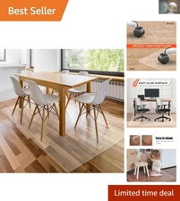 Durable Clear Chair Mat for Hardwood Floors - 57” x 84” Floor Protector