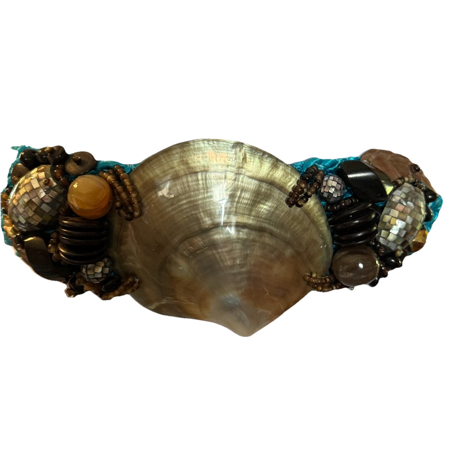 Twisted Blue Cord Statement Shell Beaded Women’s … - image 4