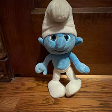 JAKKS Pacific Smurf Plush Stuffed Toy Blue/White The Smurfs 2011 MPN 26D5167