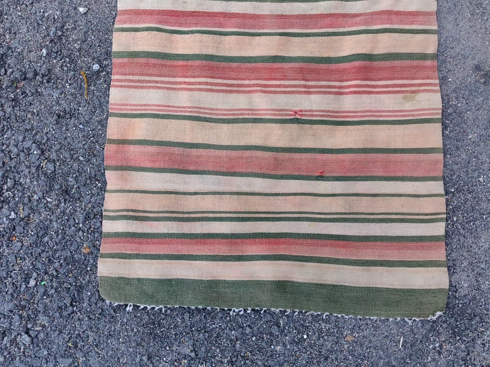 Vintage Turkish Kilim Runner 2.6x7.6 ft | Pastel Striped Hall Rug - Image 4 of 4