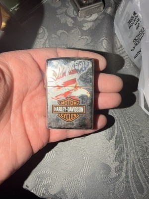 Zippo Harley-Davidson Flag Eagle 28082 hard to find rare Chrome