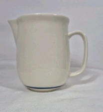 Crofton China White Blue Striped  Creamer Pitcher Pourer - Microwave Dishwasher 