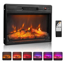 23" Embedded Electric Fireplace Insert Heater 6 Colors Realistic Flame w/Remote
