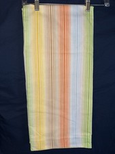Vintage Sears Perma-Prest Twin Flat Sheet Striped Rainbow Muslin 50/50 Cotton