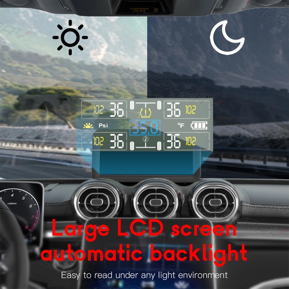 Sistema de monitoreo de presión de neumáticos de automóvil 4 sensores externos para Toyota 4Runner Foto 3 de 4