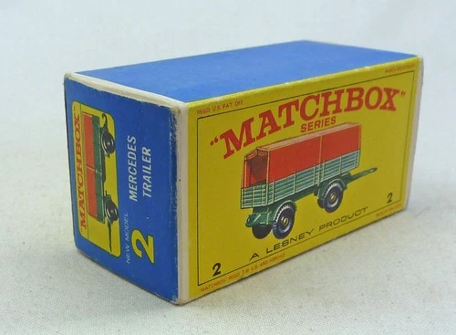 Lesney Matchbox Toys MB2d Mercedes Trailer ORIGINAL Empty E Type Box with "NEW"