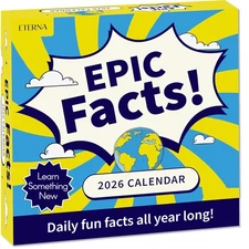 2026 Epic Facts Daily Desktop Calendar - 365 Tear-Off Mental Floss Facts
