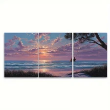 3pcs Seamless Continuous Landscape Painting Wall Art Canvas Framed 50x70cm