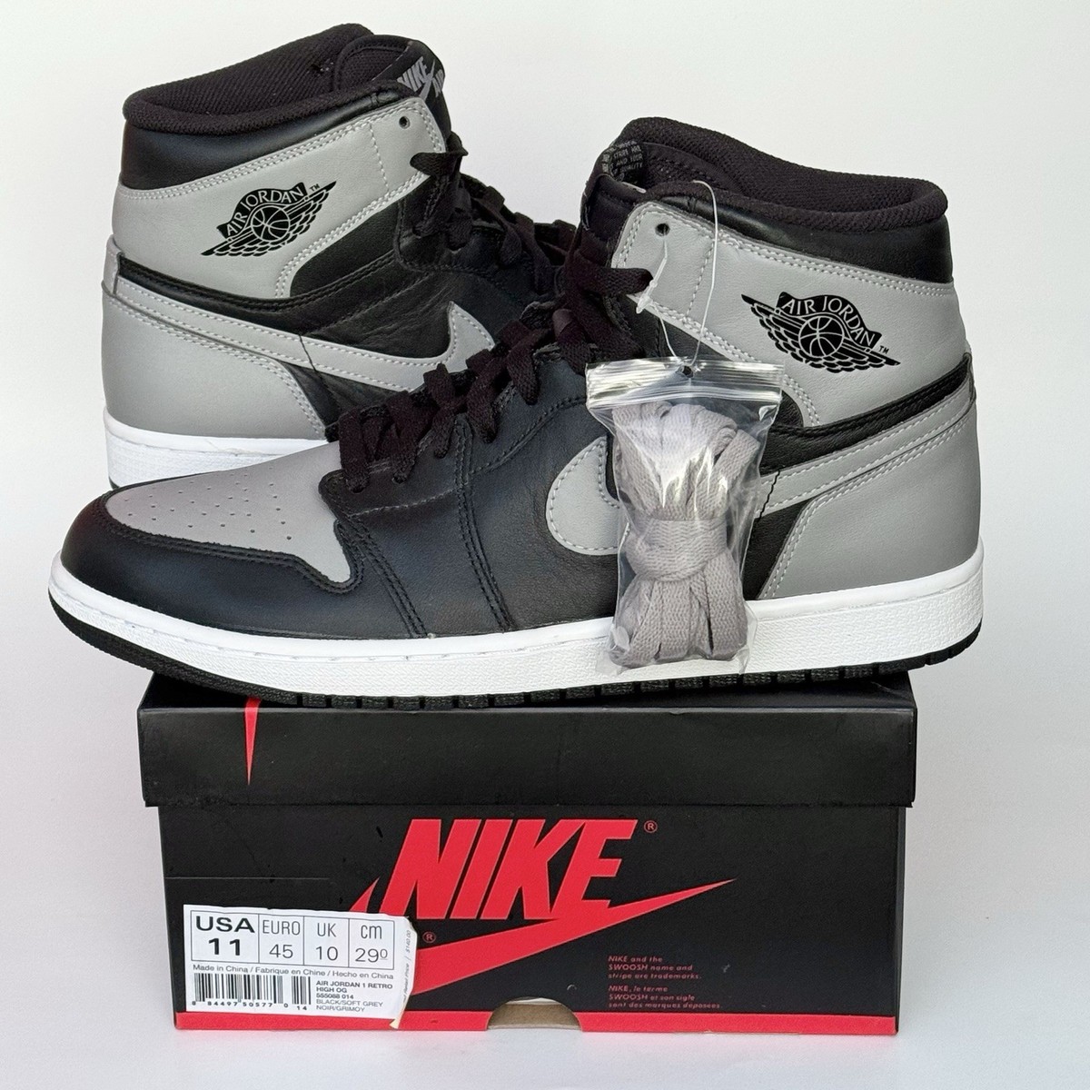 NEW 2013 Air Jordan 1 Retro OG High Shadow 555088-014 Black  display picture 1