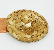 Dolls House Woven Straw Hat Small 1:12 Scale Natural Beach Clothing tumdee