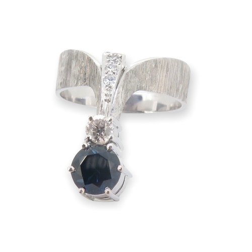 Vintage Handmade 1.30ct Blue Sapphire & Diamond Platinum Ring sz S1/2 Val $5675 - Picture 2 of 8