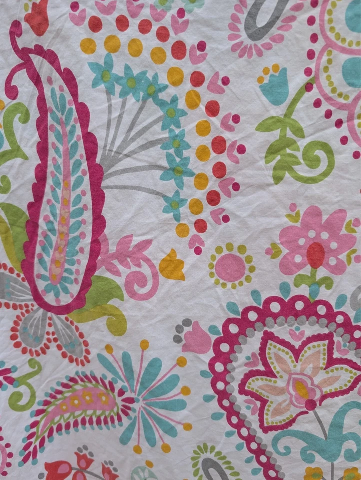 Funda nórdica Pottery Barn PB Teen "Swirly Paisley" flores gemelas rosa/verde azulado/naranja Foto 2 de 4