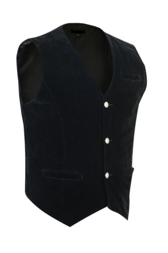 Men's Black Velvet Vest /Waistcoat Gothic Steampunk/Wedding Vest/Prom Vest - Picture 2 of 4