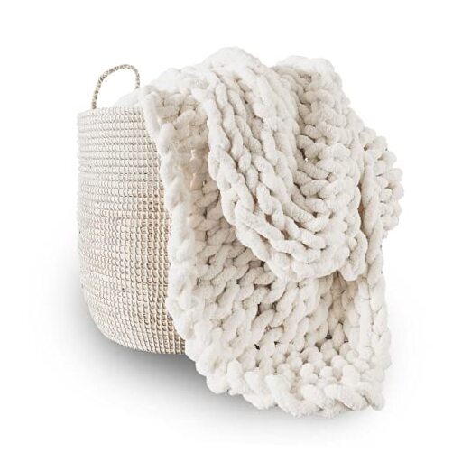 Chunky Knit Blanket Throw 100% Hand Knit with Jumbo 50