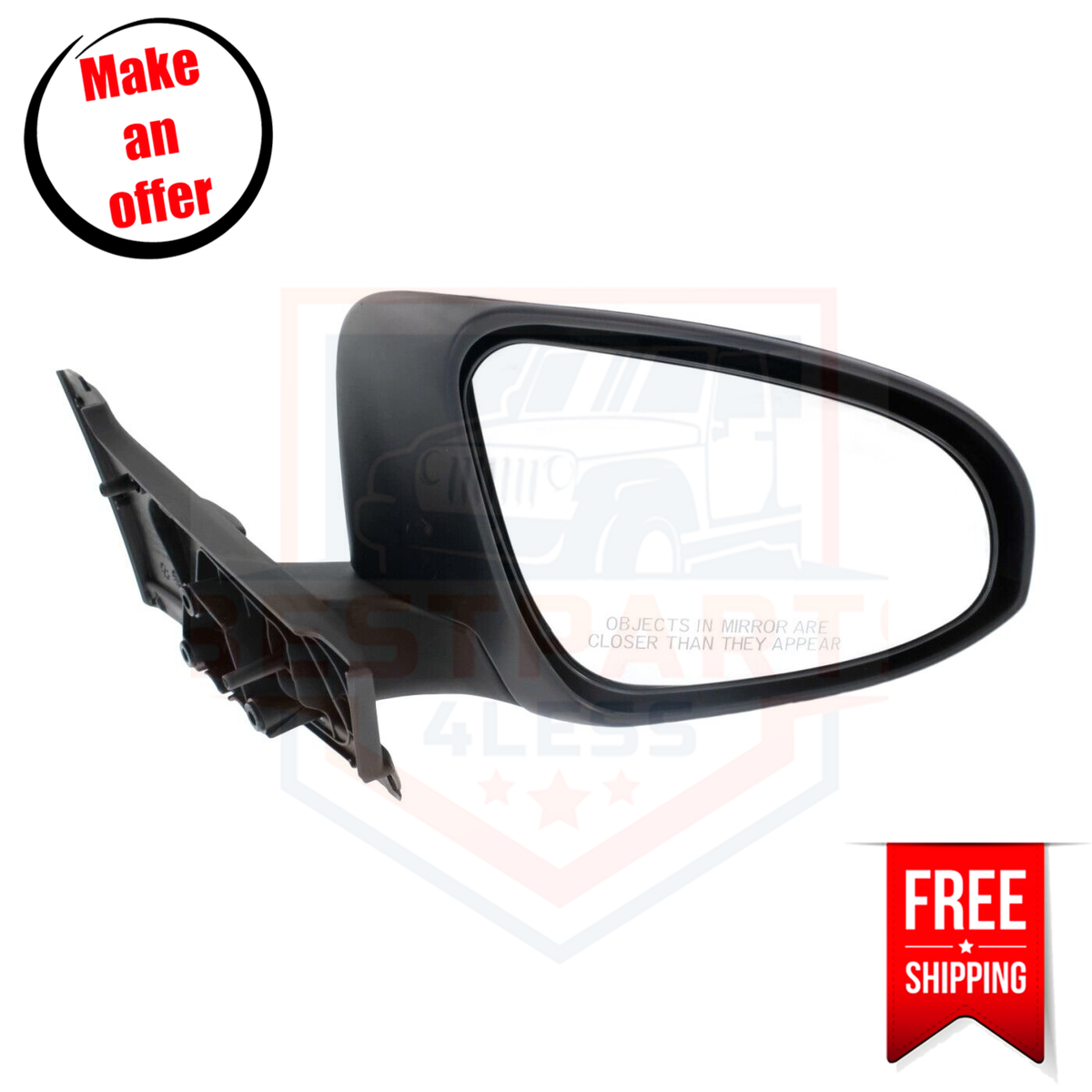 Kool Vue TO1321321 Mirror Manual Glass right side for 15-18 Toyota