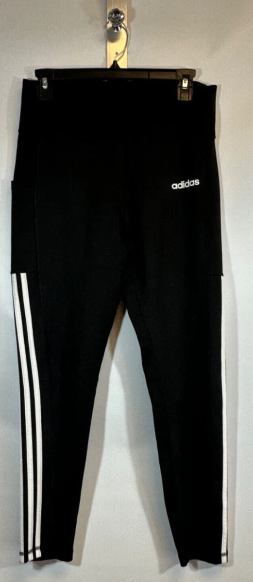 Adidas Climalite Leggings Black With White Stripes Size Large Womens  Legging A16