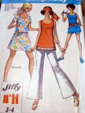 LOVELY VTG 1960s DRESS TOP PANTS Sewing Pattern 12/34