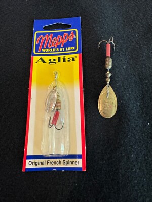 2 Vintage Mepps Aglia Original French Spinner 1 New 1 Used