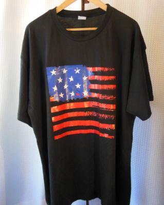 American Flag Distressed, Men's Shirt July 4th Patriotic Tee XL