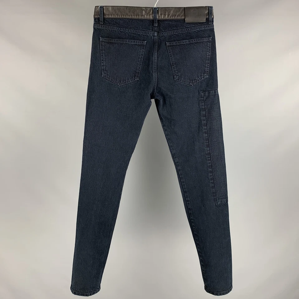 MCQ by ALEXANDER MCQUEEN Size 32 Navy Distressed Cotton Jeans - Image 3 of 4