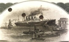 Antique 1910s&ndash;1920s Titanic IMM Stock Certificate No JPM Punch Blue