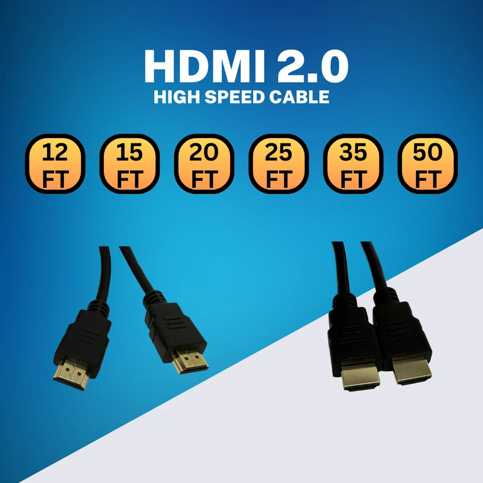 Cable HDMI 4K 2.0 4K x 2K Alta Velocidad 3D HDTV - 12, 15, 20, 25, 35 pies Foto 2 de 4
