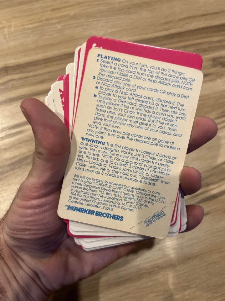 1978 Винтажная детская карточная игра Garfield «Большая сделка» No 716 Parker Bros в комплекте - Изображение 3 из 4