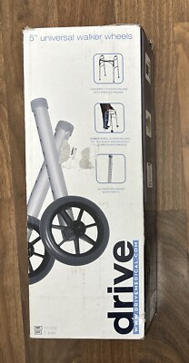 DRIVE MEDICAL SUPPLY 5'' Universal Walker Wheels 10109~ 350 Lb Weight Limit NEW