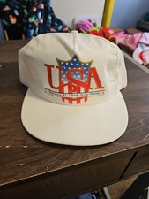 Vintage USA America Is 1 Thanks To Our Veterans White Snapback Hat