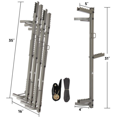 Bastones de escalada para soporte de árboles | Escalera de caza | Escalones plegables | Máximo 300 libras | PAQUETE DE 4 - Imagen 5 de 8