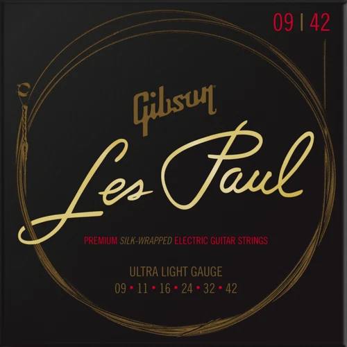 Gibson Les Paul Premium Silk Wrapped Electric strings 09-42. SEG-LES9