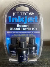 JET TEC Refill Kit Inkjet All Purpose BLACK Epson 6 Refills R61 NEW 