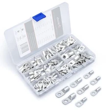 Wirefy 120 PCS Tinned Copper Wire Lugs Kit - Battery Lugs - Crimp Battery Cab...