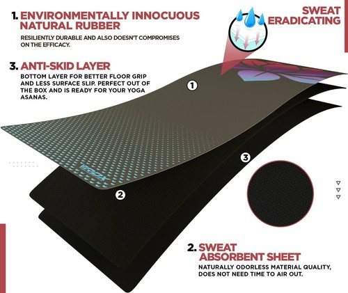 Yoga Mat Thick by RDX, Exercise Mat, Workout Mat, Fitness Mat, Pilates, 6MM - Picture 14 of 98