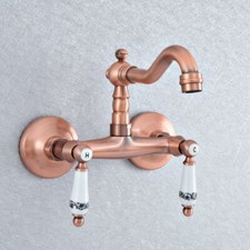 Wall Mounted Antique Copper Swivel Kitchen Faucet Bathroom Sink Mixer Tap 2sf893
