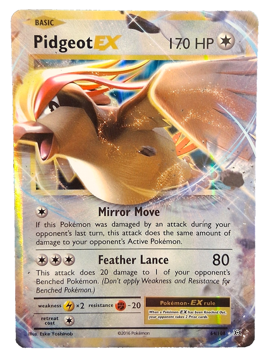 pidgeot ex pokemon card value 104/108 XY Evolutions Full Art Holo Ultra Rare EX has been Knocked Out Pidgeot ex 164/197 SV03: Obsidian