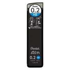 Pentel Ain Mechanical Pencil Lead 0.2 mm HB,20 pieces.,C282-HB