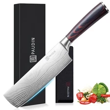 7-Inch Nakiri Knife High Carbon Stainless Steel Ergonomic Handle Multipurpose
