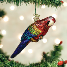 OLD WORLD CHRISTMAS TROPICAL PARROT EXOTIC BIRD GLASS CHRISTMAS ORNAMENT 16117