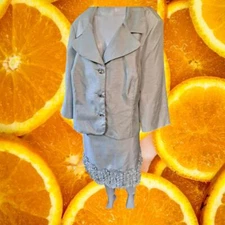 NWT Nicolette 2 Piece Skirt Suit Gray Dress Size 22W