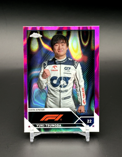 2023 Topps Chrome Formula 1 - Fuchsia Lava Refractor #55 Yuki Tsunoda /250 - Bild 1 von 2