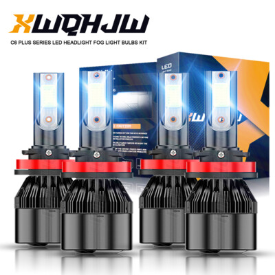 For Pontiac Sunfire 2003-2005 4X 6000K LED Headlight High Low Beams Bulbs Combo