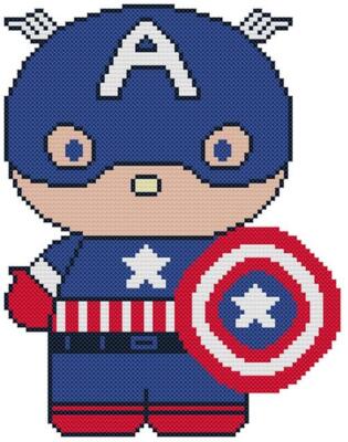 CROSS STITCH+ CRAFT PATTERN Hello Kitty Cat Captain America Marvel Comics USA
