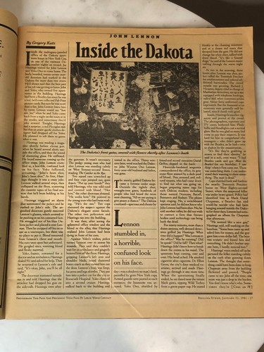 John Lennon & Yoko Ono Rolling Stone Magazine January 22, 1981 Iconic - Picture 6 of 6