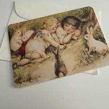 Vintage The Gifted Line Victorian Charms Children Sleeping Greeting Card Blank