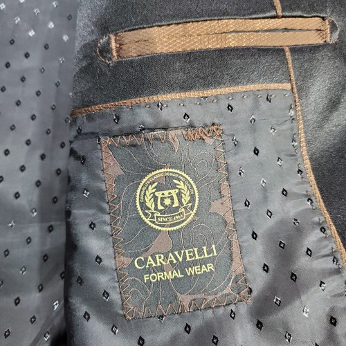 Caravelli Men's Blazer 42S Black SUPERIOR 150's EIFFEL Three Button Jacket - Picture 11 of 13